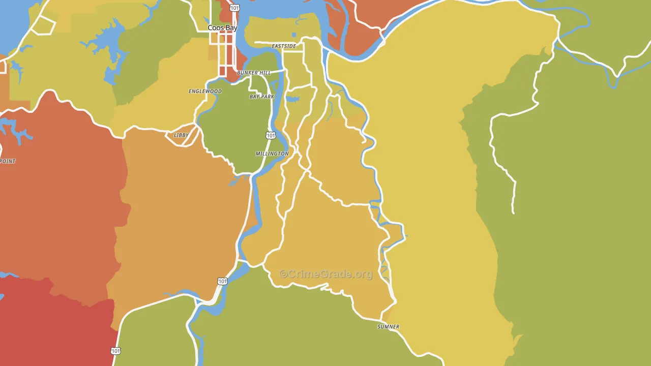 Allegany, OR Map of Arson Rates