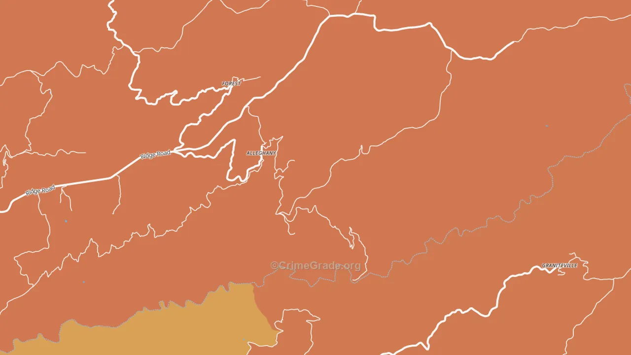Alleghany, CA Map of Arson Rates