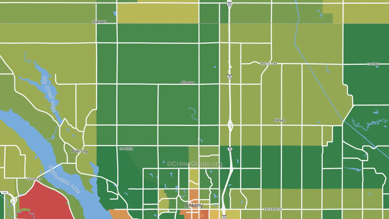 Alleman, IA Map of Arson Rates