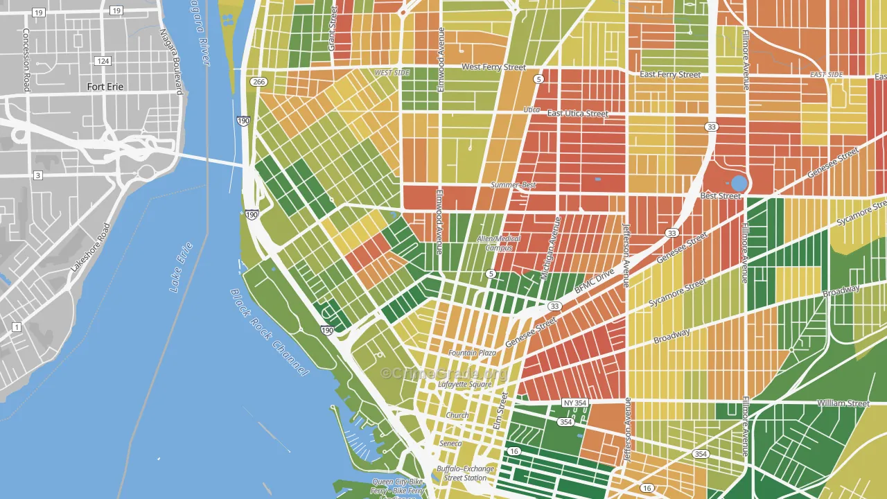 Allen, Buffalo, NY Map of Arson Rates