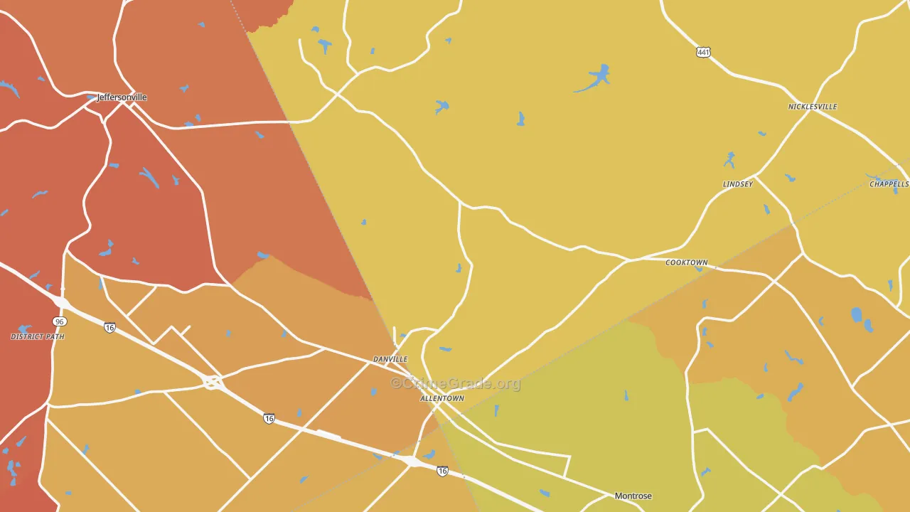 Allentown, GA Map of Arson Rates