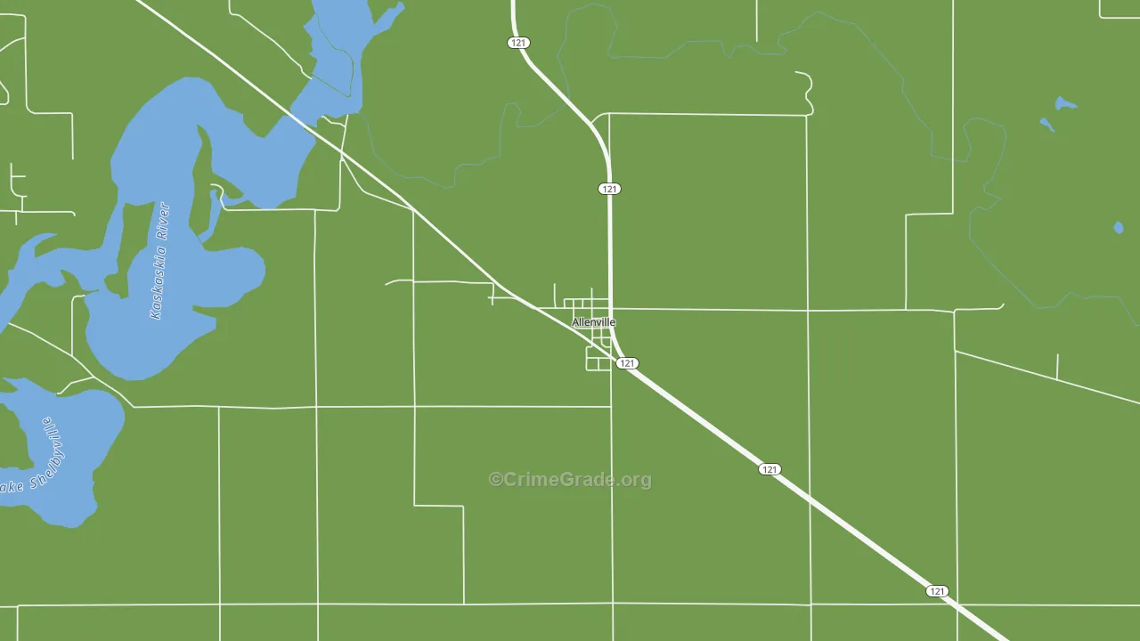 Allenville, IL Map of Arson Rates