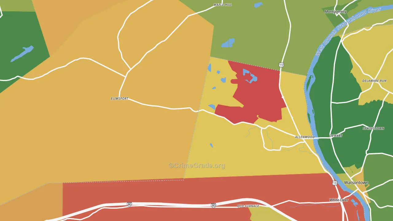 Allenwood, PA Map of Arson Rates