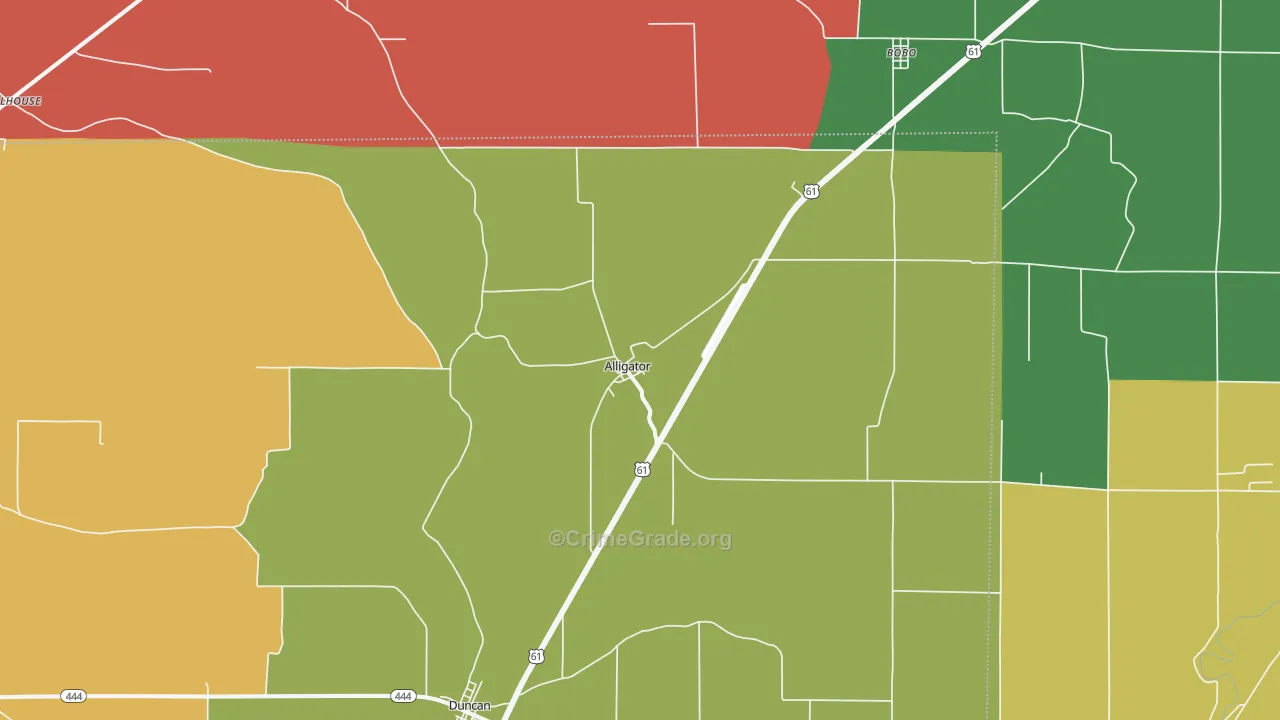 Alligator, MS Map of Arson Rates