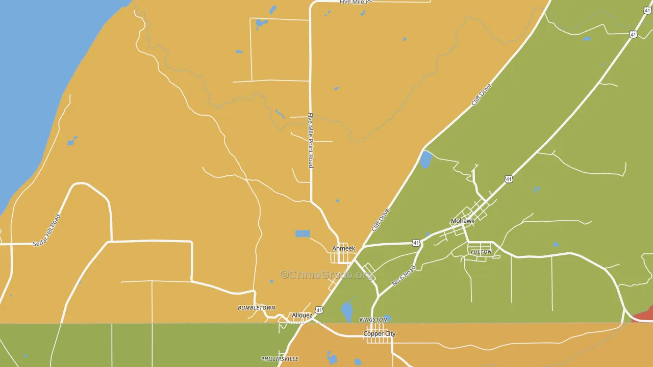 Allouez, MI Map of Arson Rates