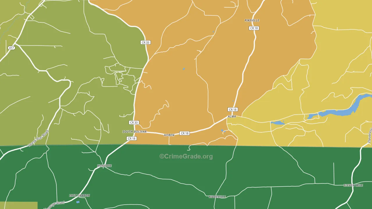 Alma, NY Map of Arson Rates