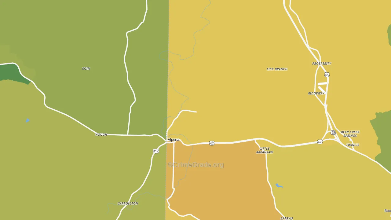 Alpena, AR Map of Arson Rates