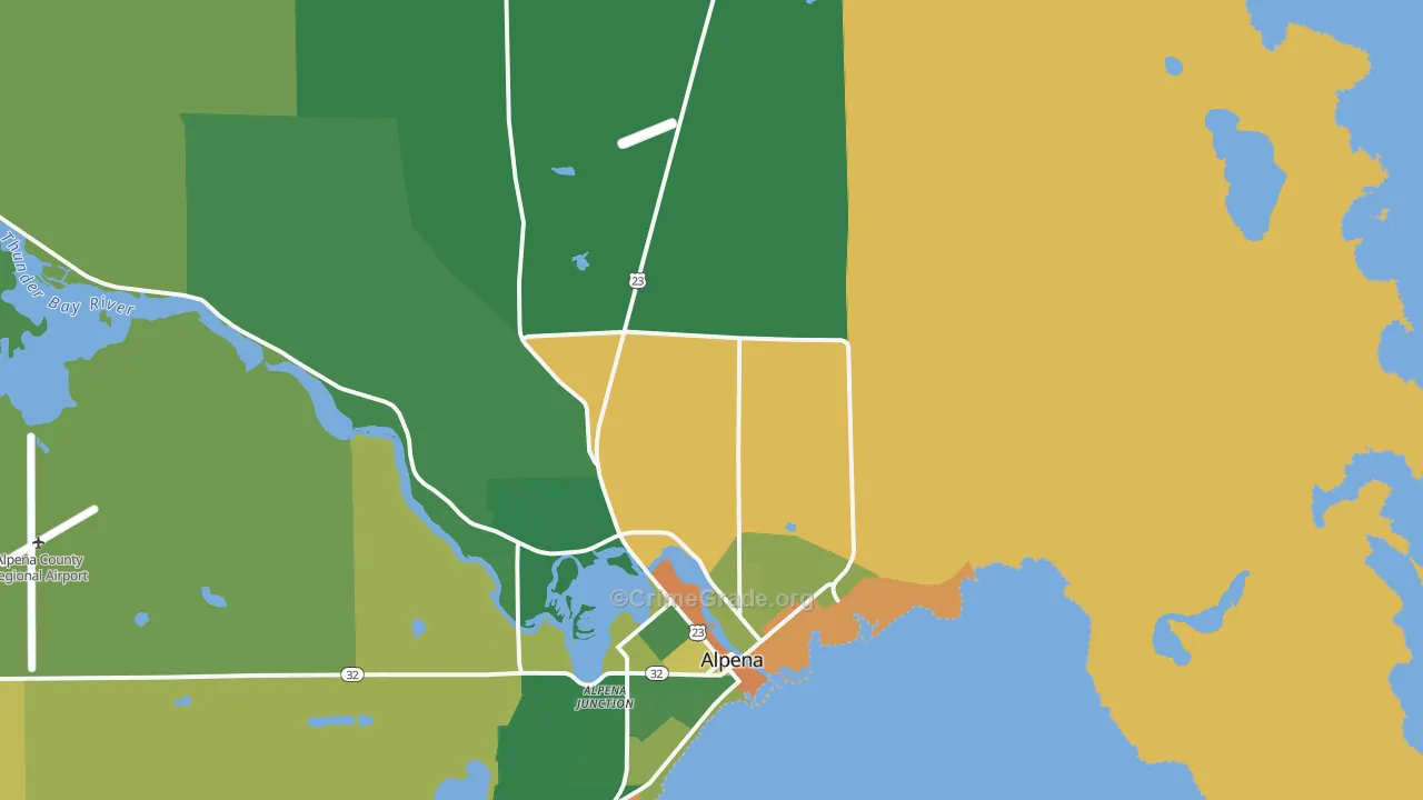 Alpena Junction, MI Map of Arson Rates