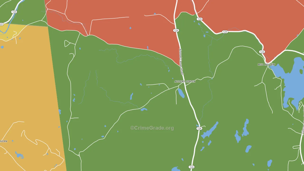 Alstead Center, NH Map of Arson Rates