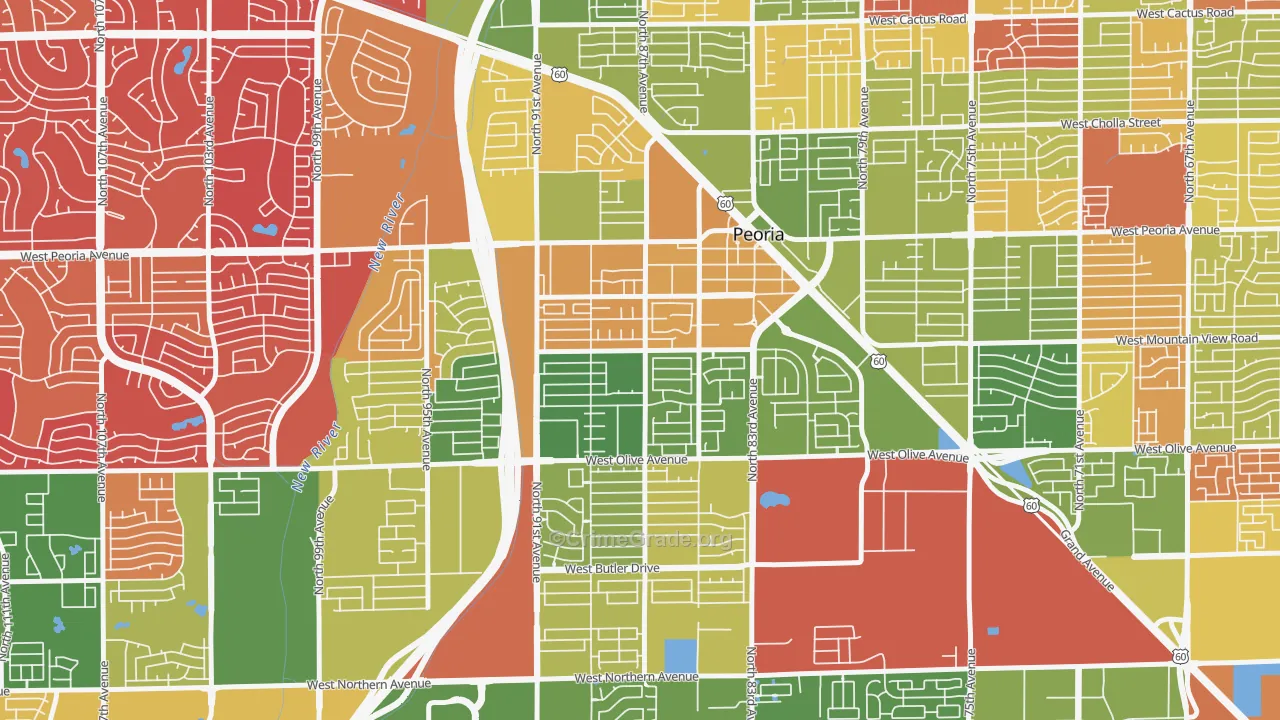 Alta Loma, Peoria, AZ Map of Arson Rates