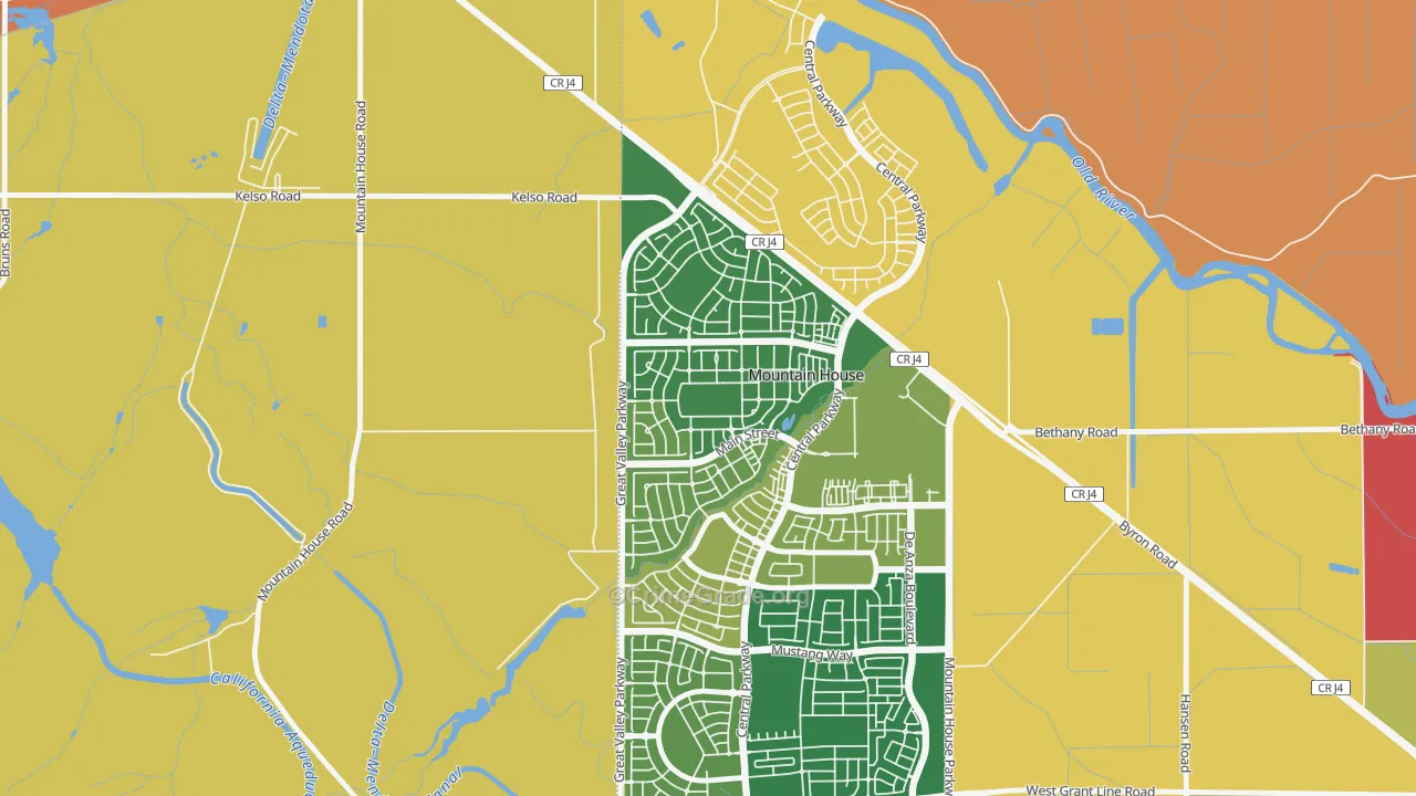 Altamont, Mountain House, CA Map of Arson Rates
