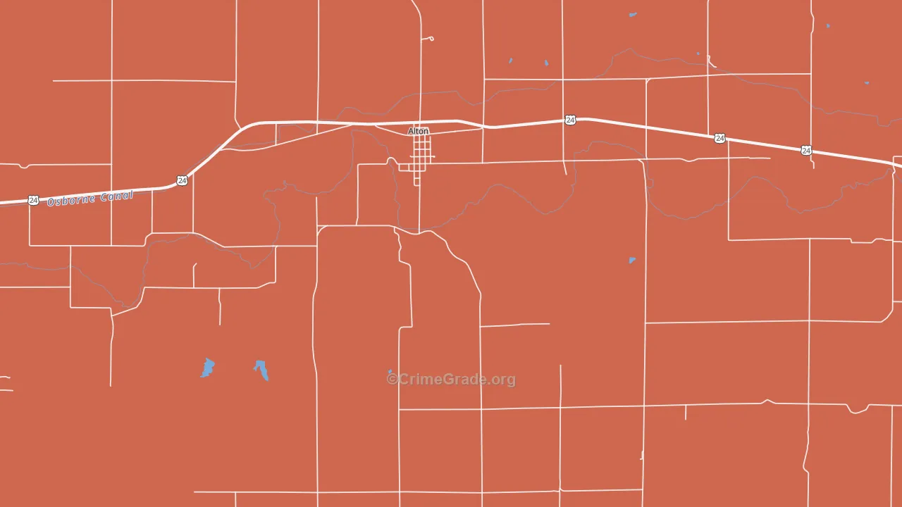 Alton, KS Map of Arson Rates