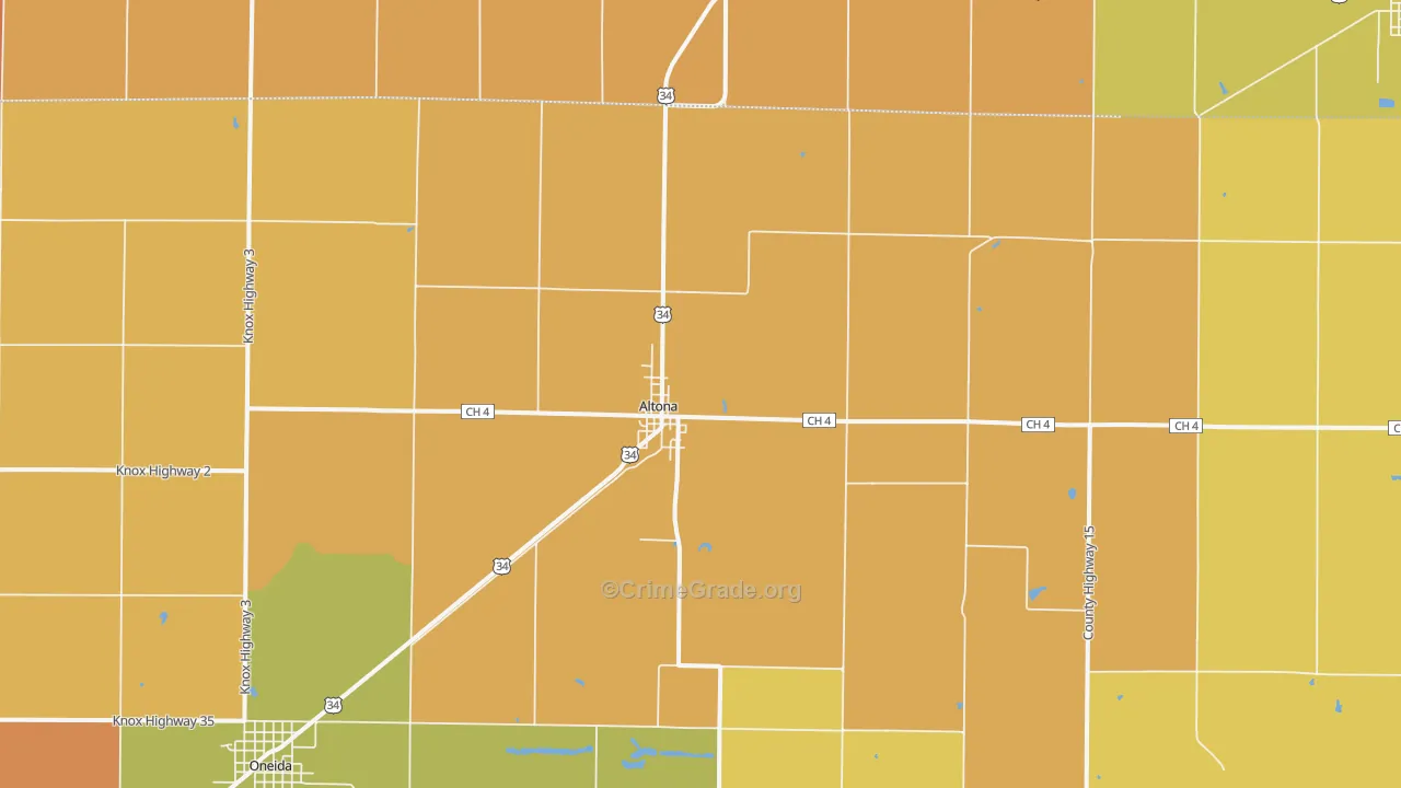 Altona, IL Map of Arson Rates