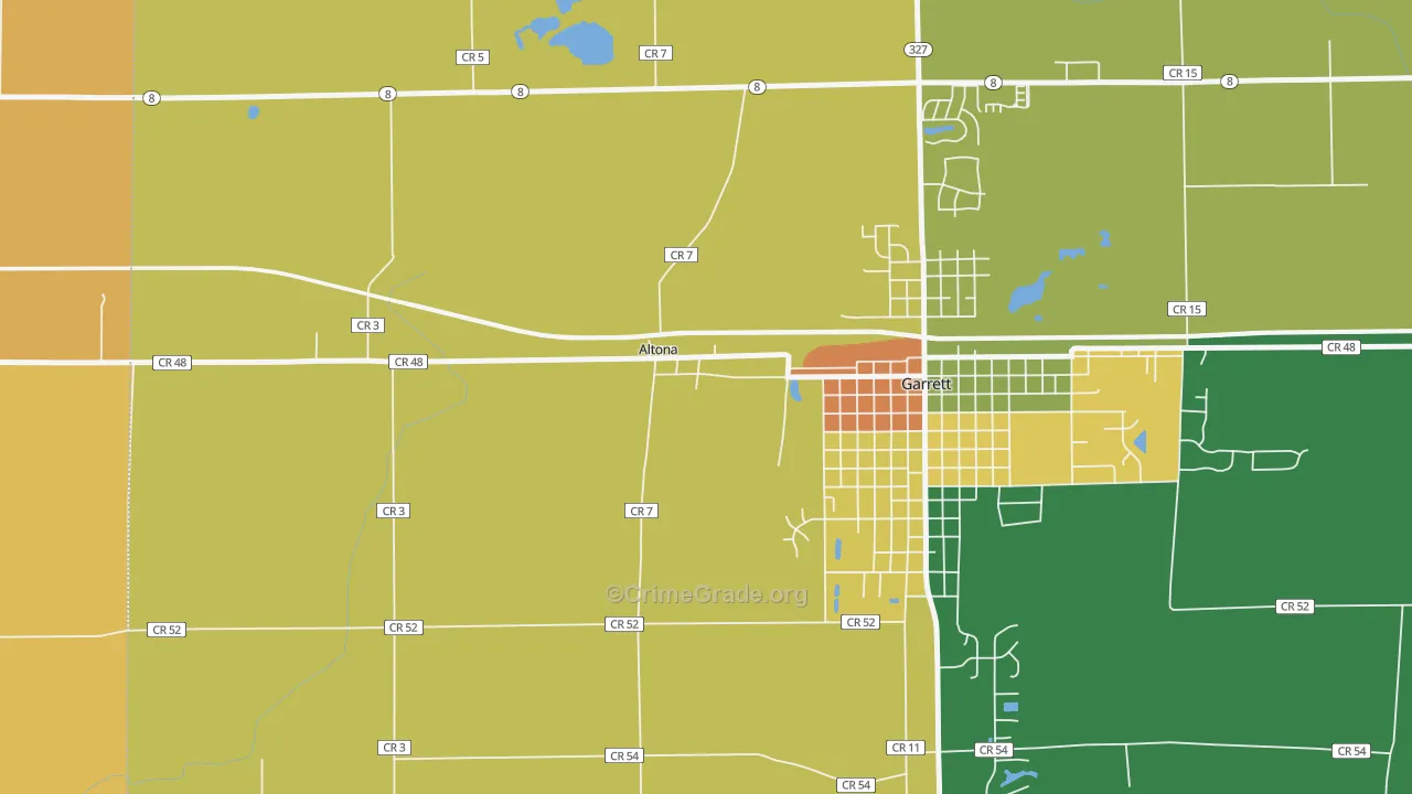 Altona, IN Map of Arson Rates