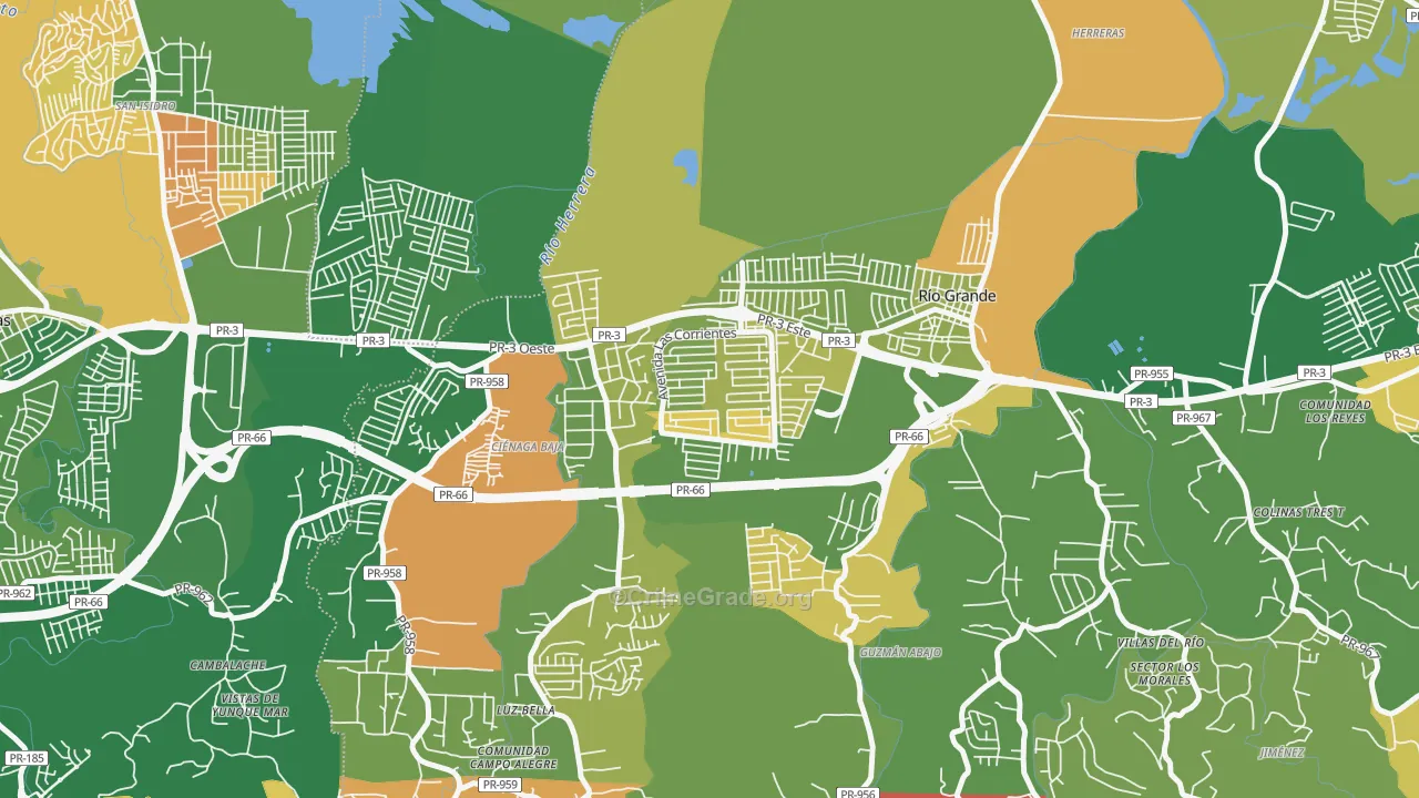 Alturas de Rio Grande, Rio Grande, PR Map of Arson Rates