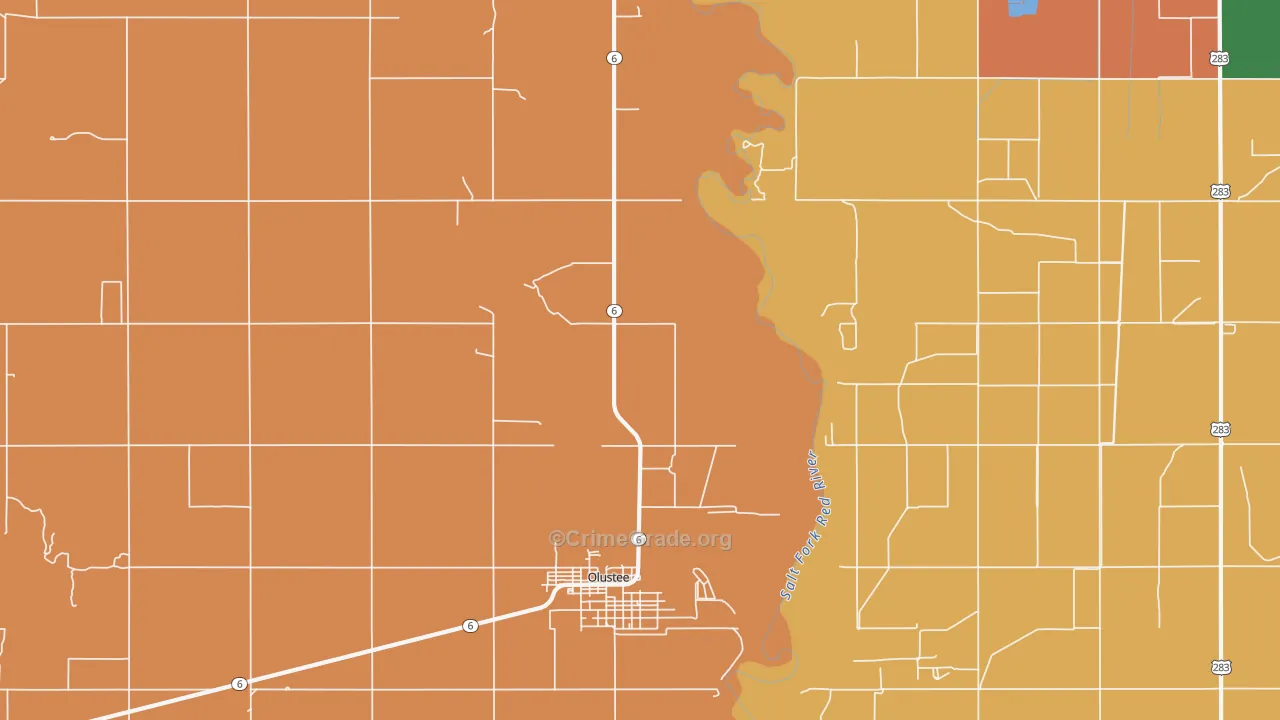 Altus Afb, OK Map of Arson Rates