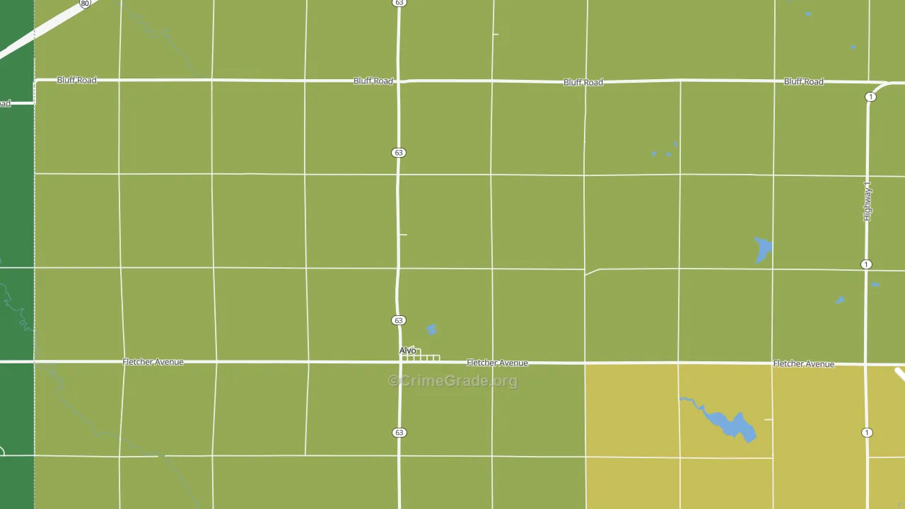 Alvo, NE Map of Arson Rates