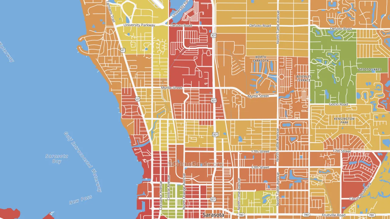 Amaryllis Park, Sarasota, FL Map of Arson Rates
