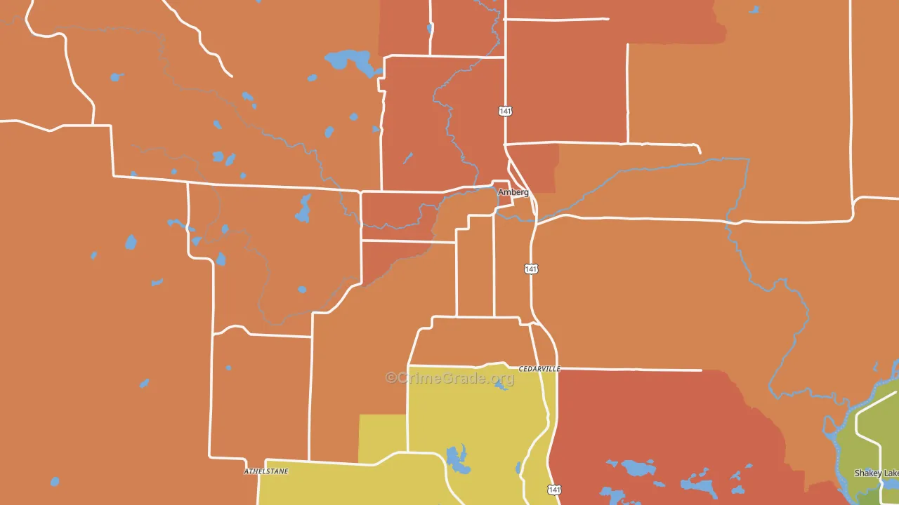 Amberg, WI Map of Arson Rates