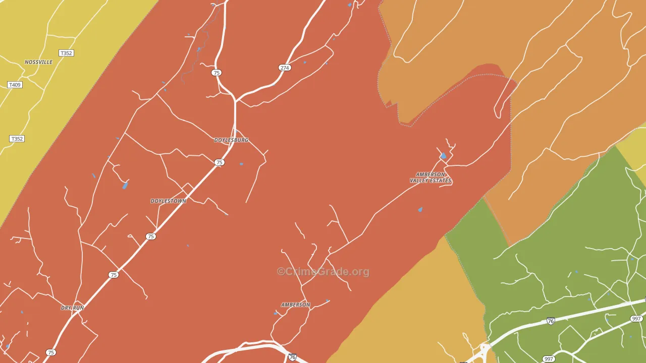 Amberson, PA Map of Arson Rates