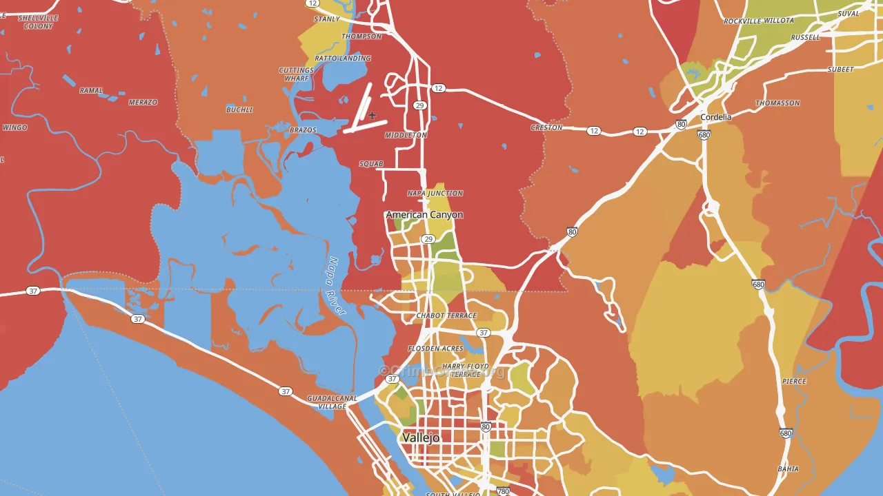 American Canyon, CA Map of Arson Rates