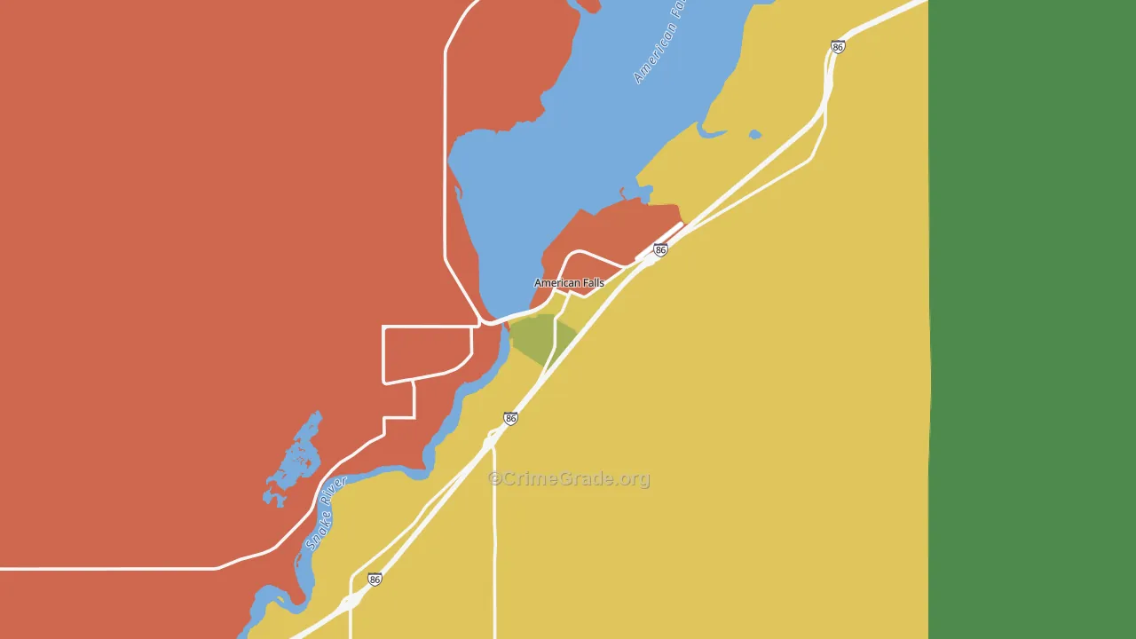 American Falls, ID Map of Arson Rates