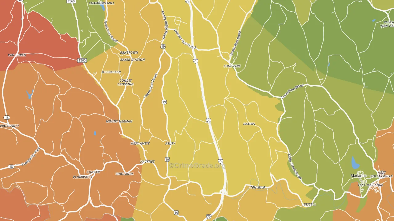 Amity, PA Map of Arson Rates