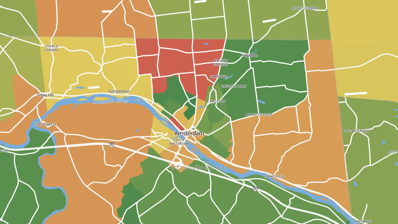 Amsterdam, NY Map of Arson Rates