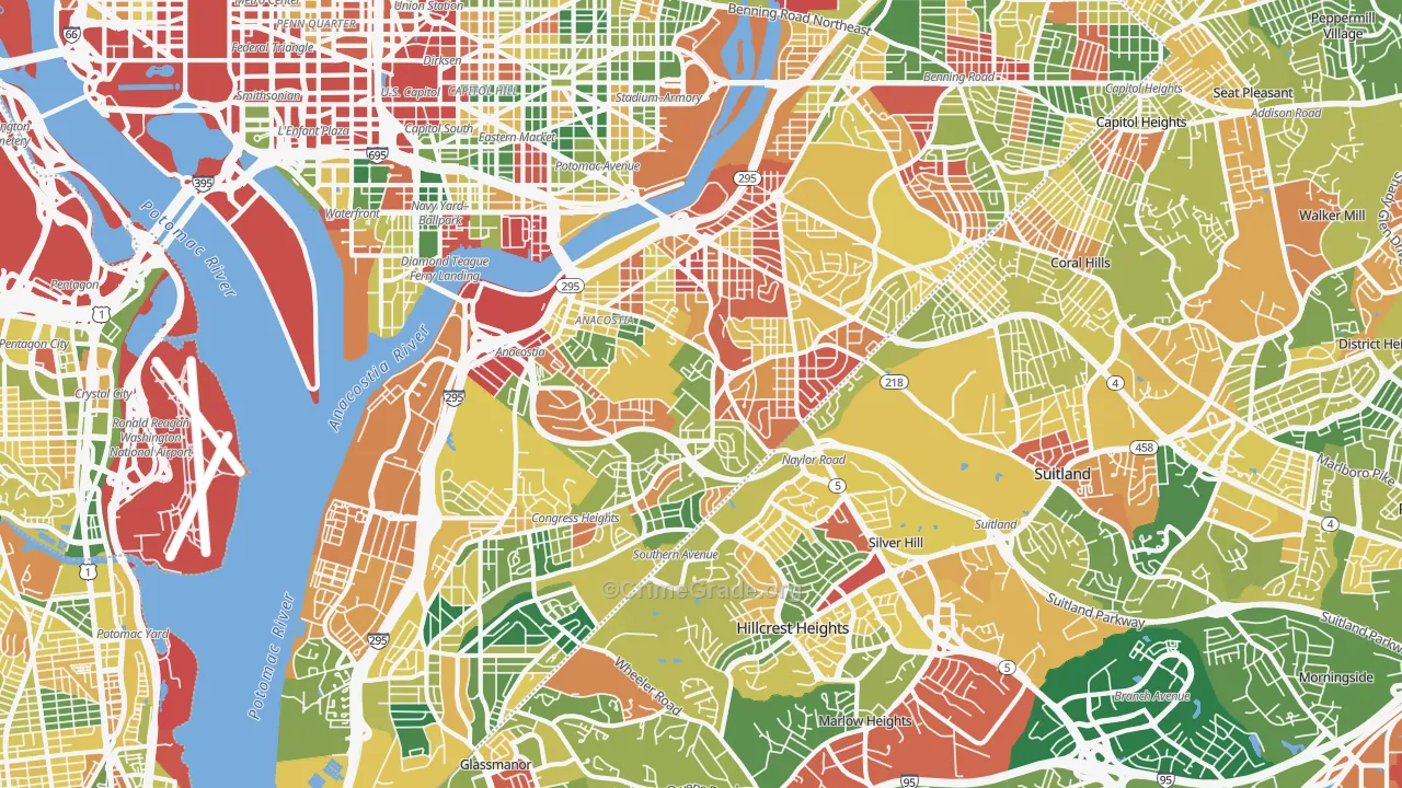 Anacostia, Washington, DC Map of Arson Rates