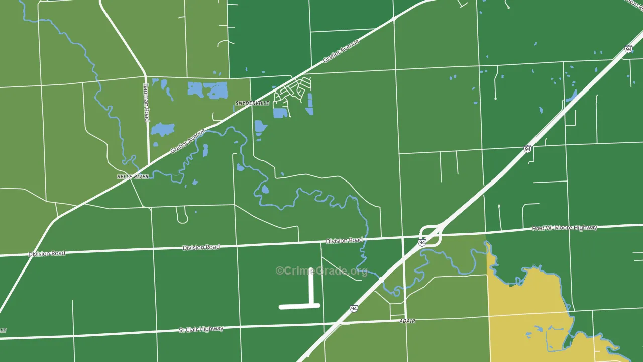 Anchorville, MI Map of Arson Rates