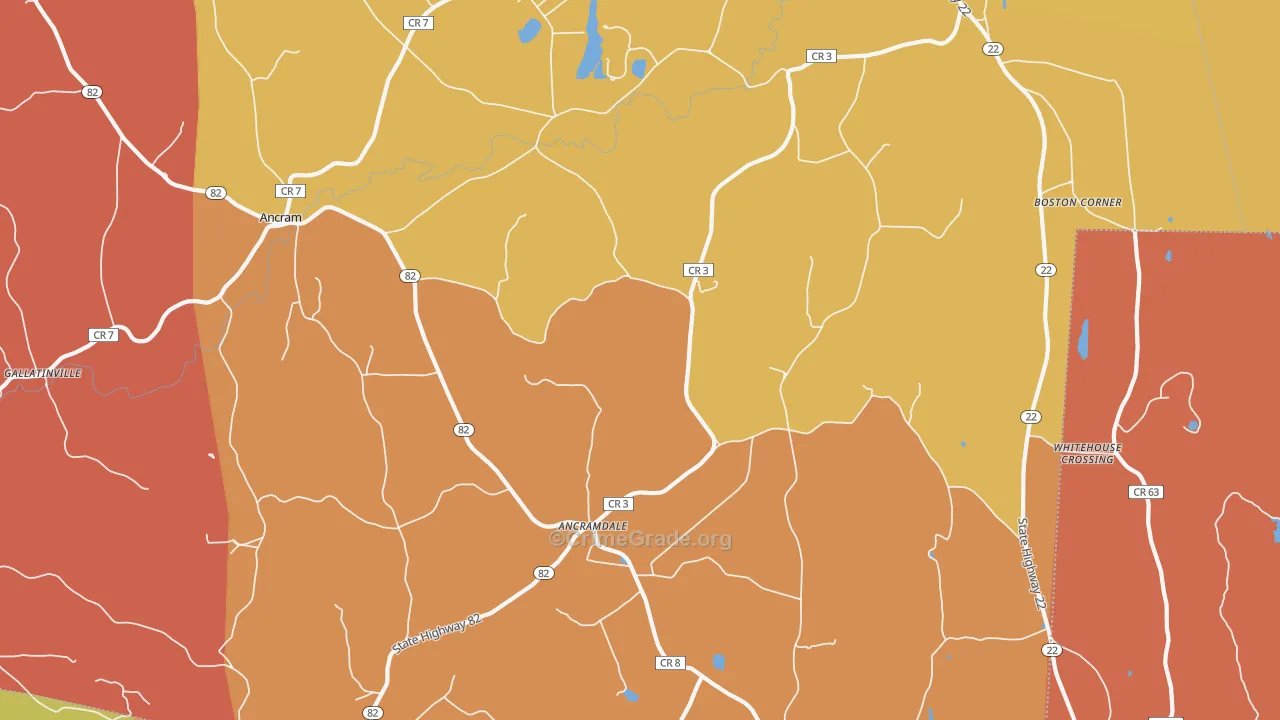 Ancramdale, NY Map of Arson Rates