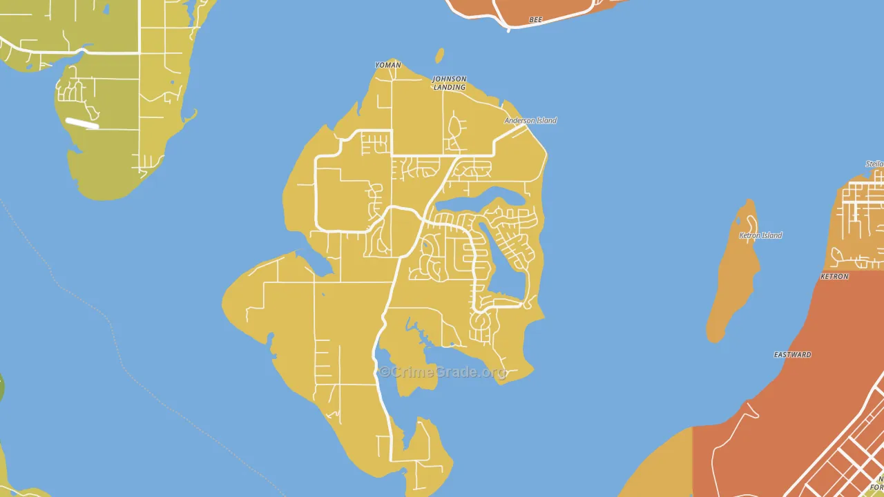 Anderson Island, WA Map of Arson Rates