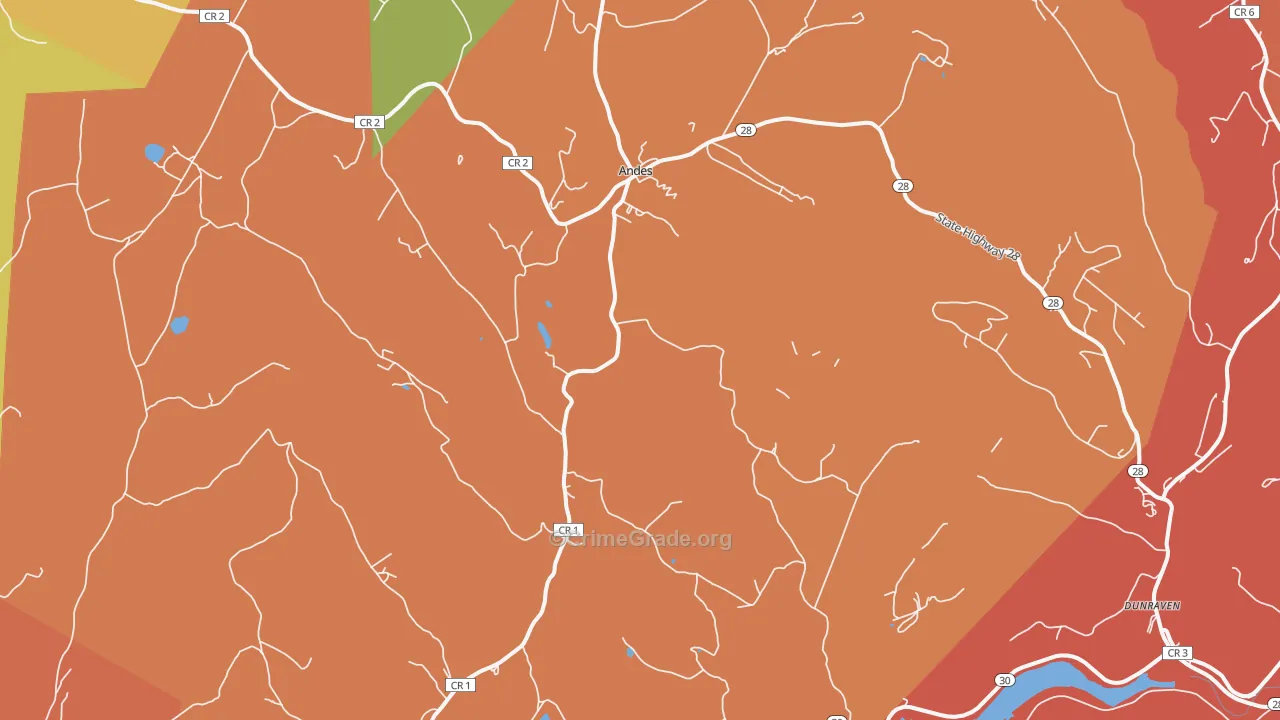 Andes, NY Map of Arson Rates