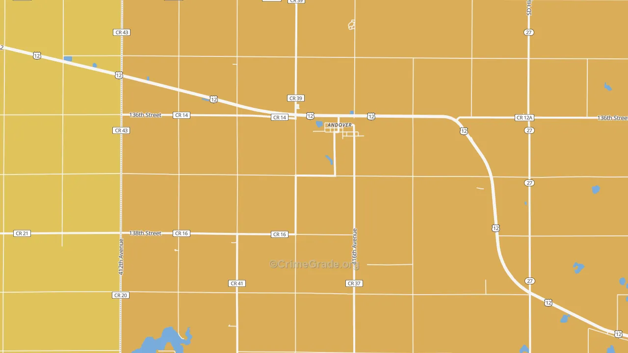 Andover, SD Map of Arson Rates