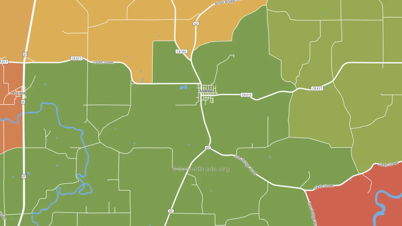 Andrew, IA Map of Arson Rates