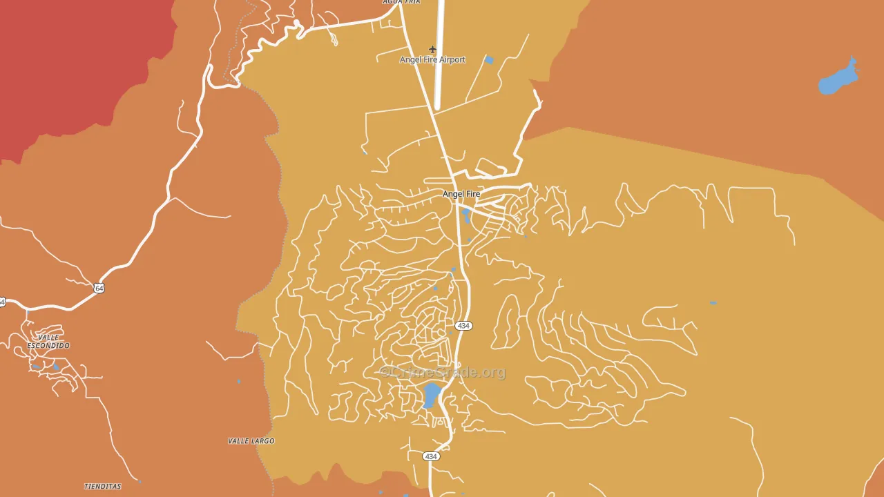 Angel Fire, NM Map of Arson Rates