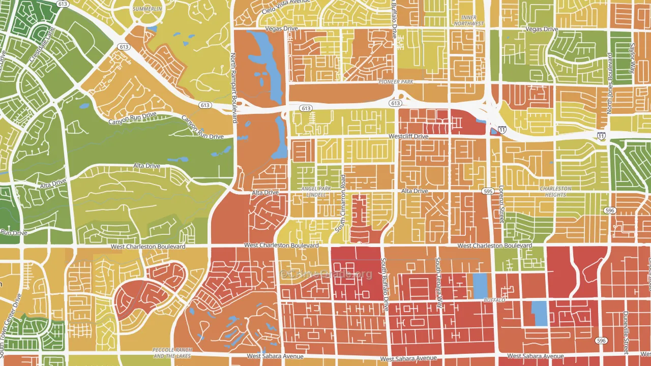 Angel Park Lindell, Las Vegas, NV Map of Arson Rates
