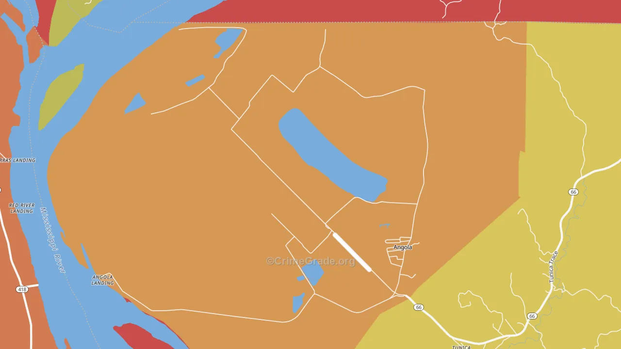 Angola, LA Map of Arson Rates