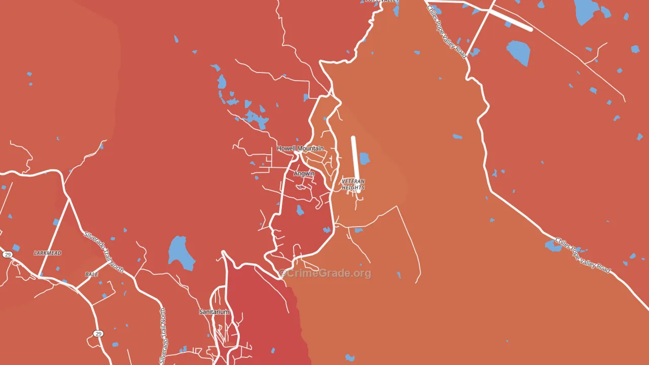 Angwin, CA Map of Arson Rates