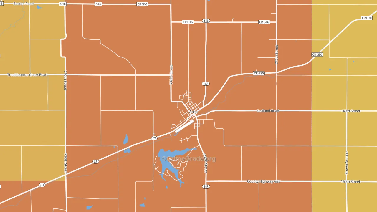 Anita, IA Map of Arson Rates