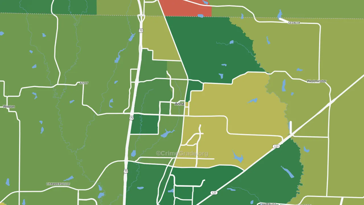 Anna, TX Map of Arson Rates