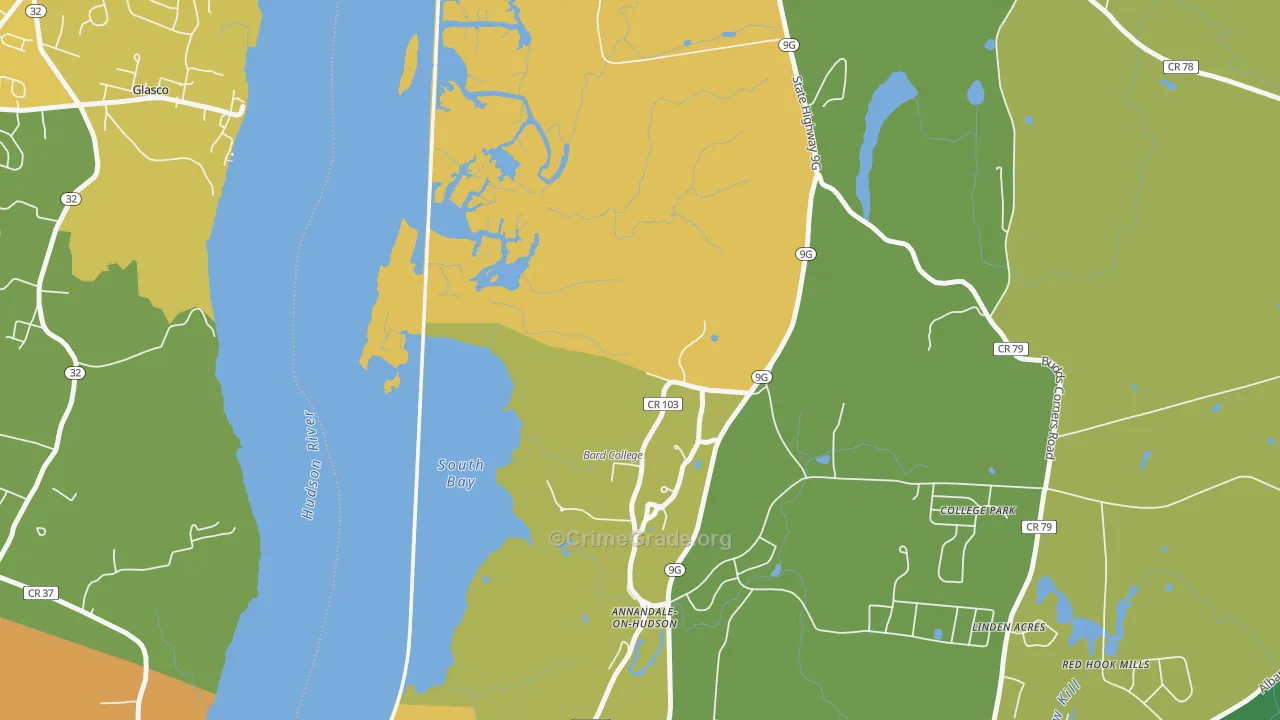 Annandale On Hudson, NY Map of Arson Rates