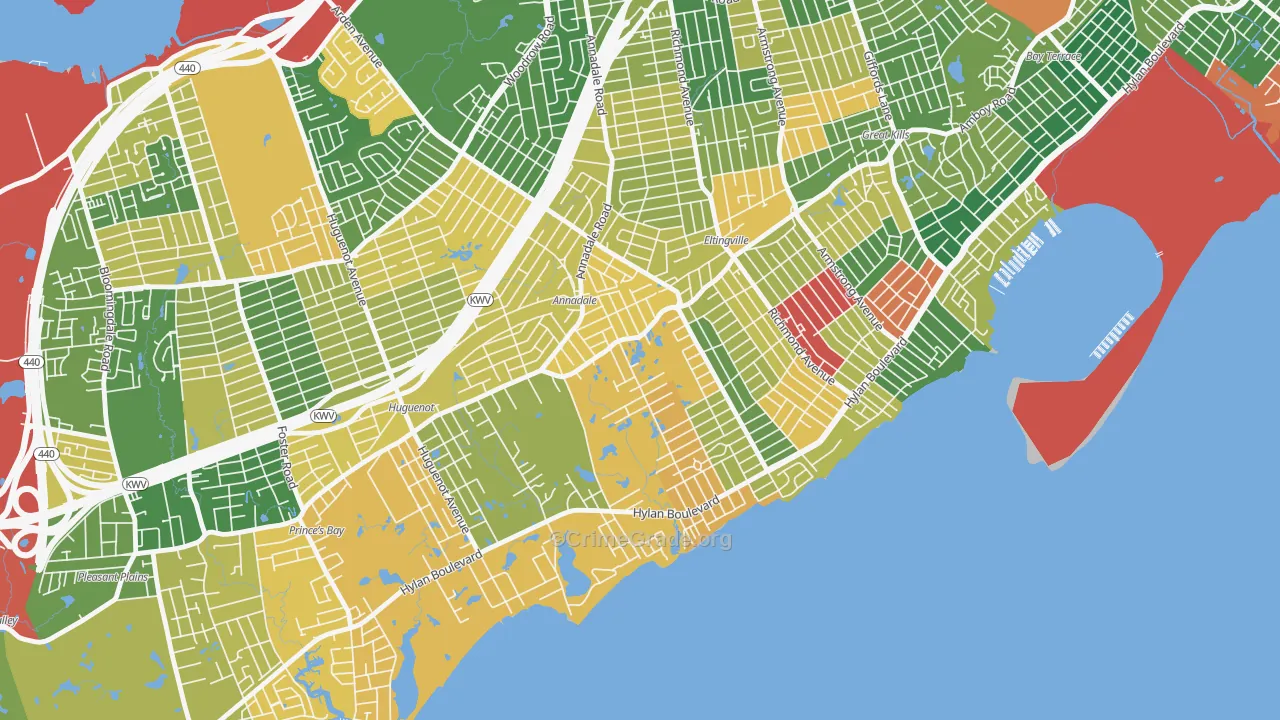 Annandale-on-Hudson, Staten Island, NY Map of Arson Rates