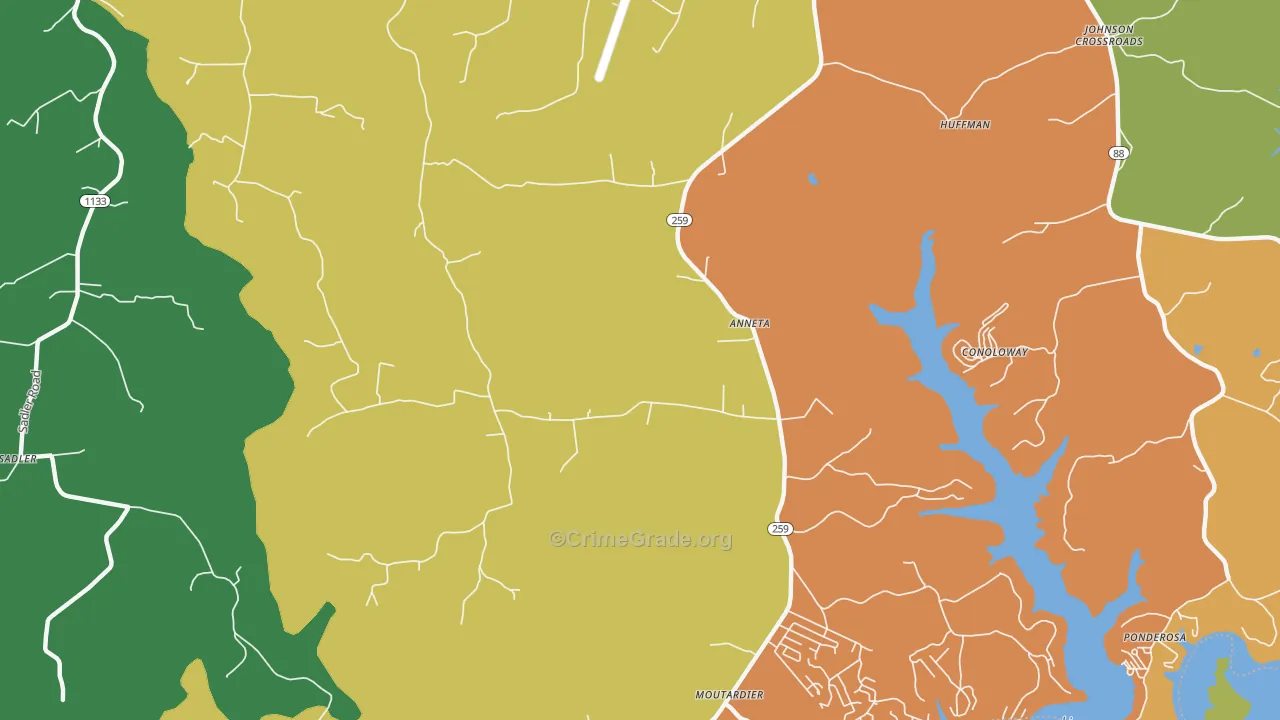 Anneta, KY Map of Arson Rates