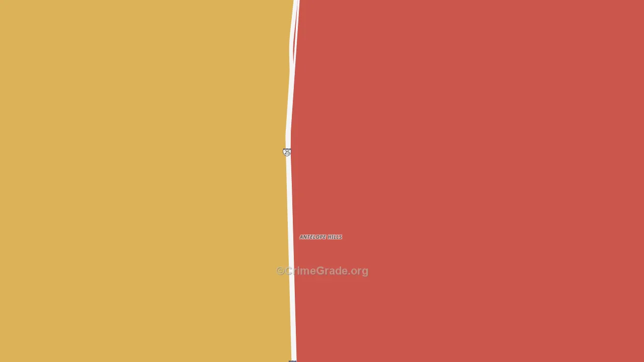 Antelope Hills, WY Map of Arson Rates