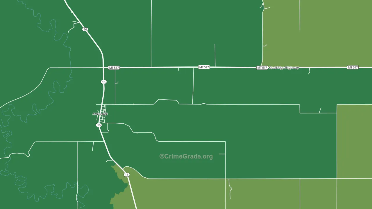 Antelope, MT Map of Arson Rates
