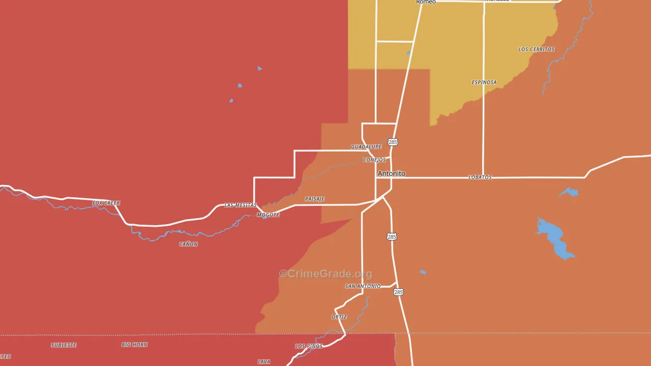 Antonito, CO Map of Arson Rates