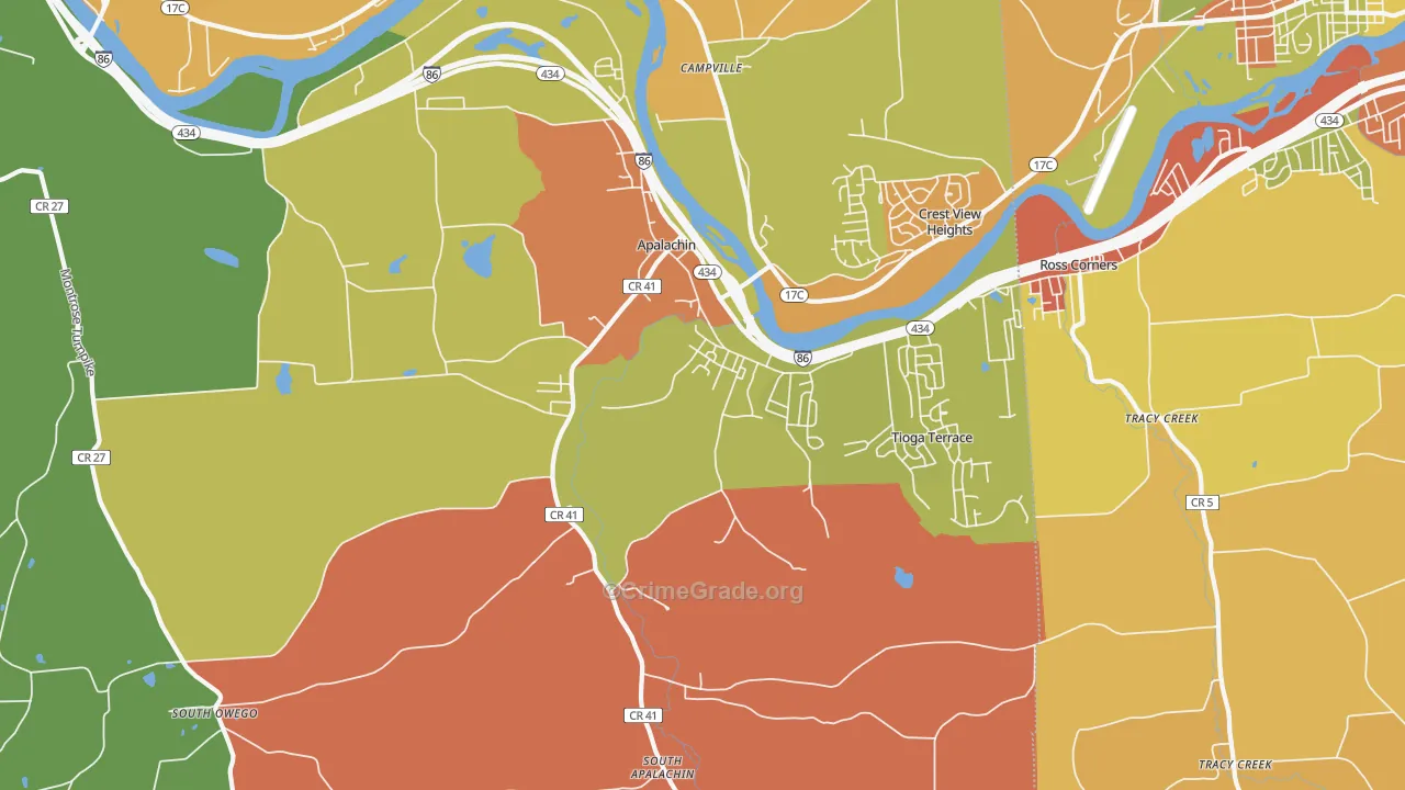 Apalachin, NY Map of Arson Rates