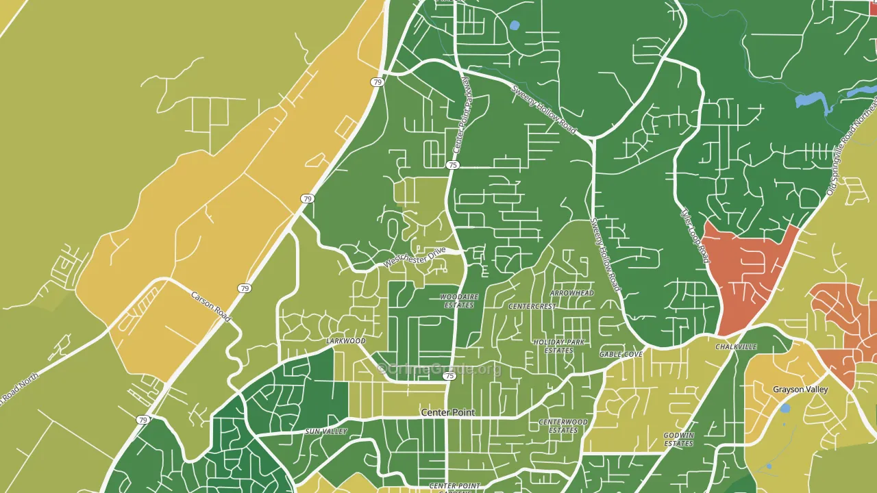 Apple Valley, Birmingham, AL Map of Arson Rates
