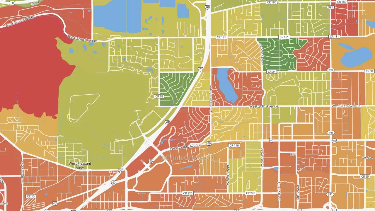 Applewood, CO Map of Arson Rates